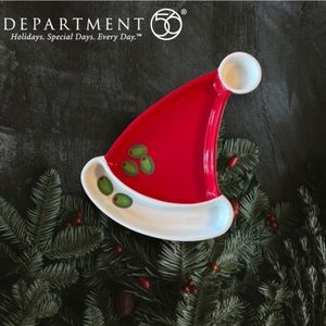 Department 56 Santa Hat Ceramic Olive Dish